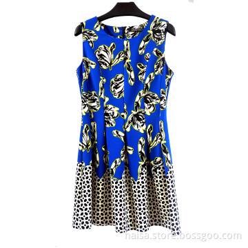 Women's Sleeveless Print Woven Dress